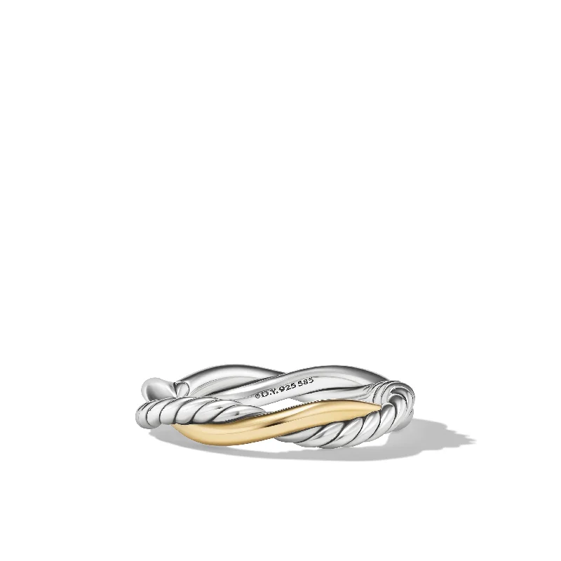 Breathtaking Jewelry, Breathtaking Prices Petite Infinity Band Ring in Sterling Silver with 14K Yellow Gold\, 4mm Breathtaking Jewelry, Breathtaking Prices Petite Infinity Band Ring in Sterling Silver with 14K Yellow Gold\, 4mm