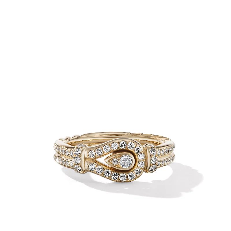 Fashion-Forward Geometric Jewelry For Contemporary Style Thoroughbred Loop Ring in 18K Yellow Gold with Diamonds\, 4mm