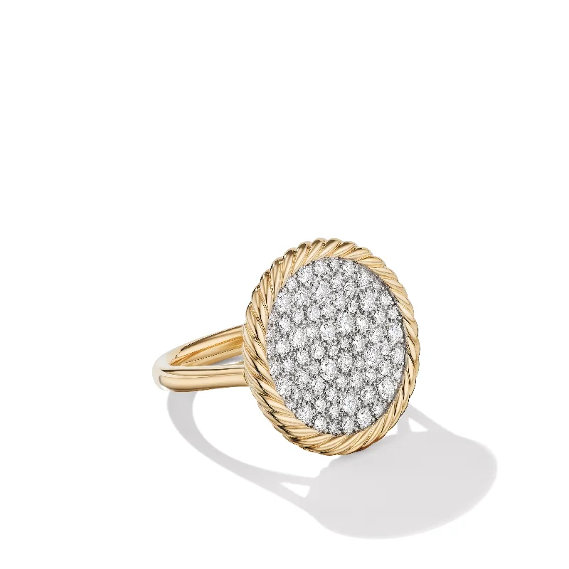 Handcrafted Jewelry Sale – Unique Designs At Low Prices DY Elements® Ring in 18K Yellow Gold with Pavé Diamonds\, 21.2mm Handcrafted Jewelry Sale – Unique Designs At Low Prices DY Elements® Ring in 18K Yellow Gold with Pavé Diamonds\, 21.2mm