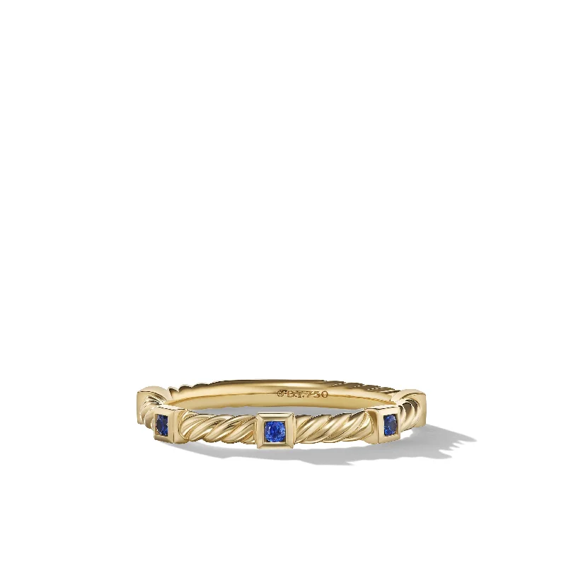 Timeless Elegance Now At Special Discounts Cable Collectibles® Stack Ring in 18K Yellow Gold with Blue Sapphires\, 2mm Timeless Elegance Now At Special Discounts Cable Collectibles® Stack Ring in 18K Yellow Gold with Blue Sapphires\, 2mm