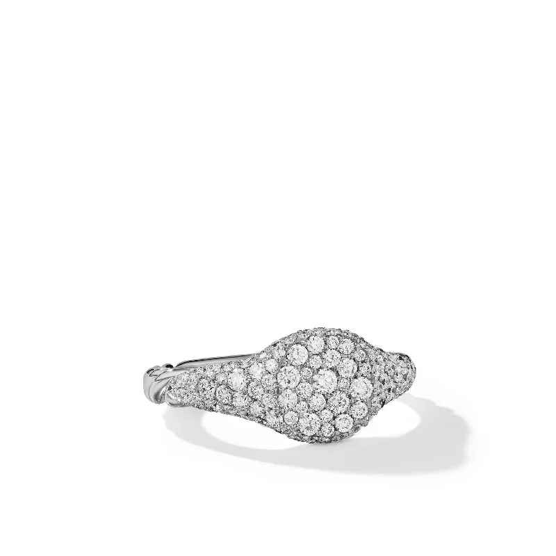 Don't Miss Out On Bestselling Jewelry At Special Prices Petite Pavé Pinky Ring in 18K White Gold with Diamonds\, 7mm Don't Miss Out On Bestselling Jewelry At Special Prices Petite Pavé Pinky Ring in 18K White Gold with Diamonds\, 7mm