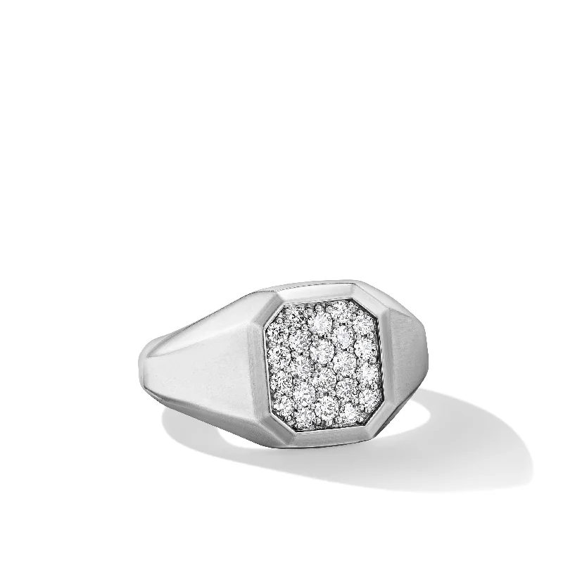 Shop Trending Jewelry With Exclusive Savings Streamline® Signet Ring in Sterling Silver with Diamonds\, 14mm Shop Trending Jewelry With Exclusive Savings Streamline® Signet Ring in Sterling Silver with Diamonds\, 14mm