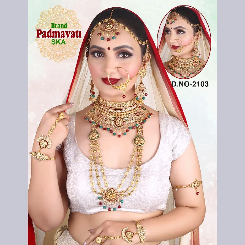 High-Quality Jewelry At A Fraction Of The Cost Sai Fashion Gold Plated Kundan Stone & Beads Bridal Jewellery Set High-Quality Jewelry At A Fraction Of The Cost Sai Fashion Gold Plated Kundan Stone & Beads Bridal Jewellery Set