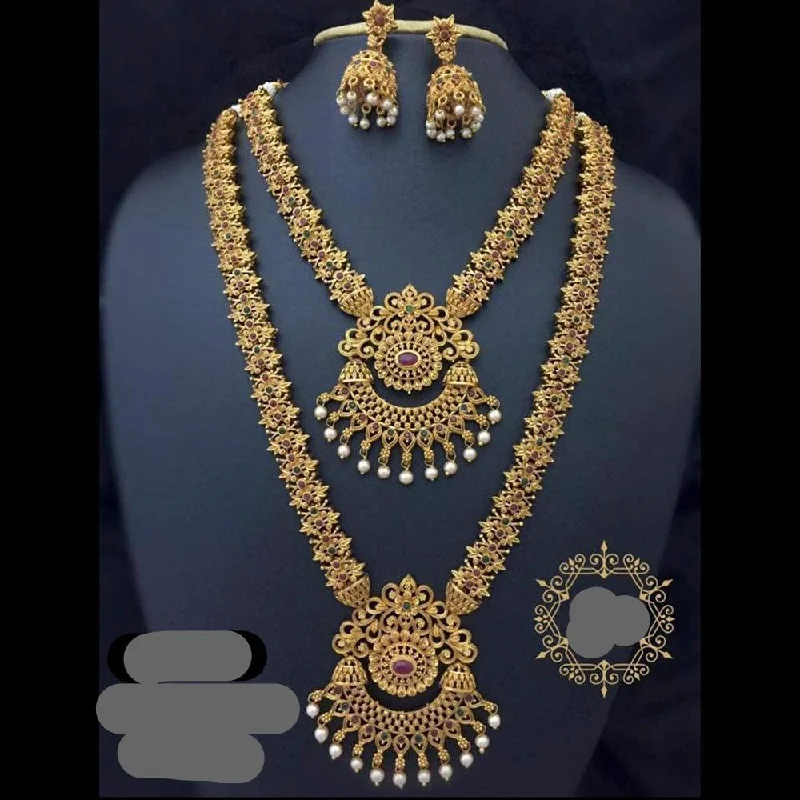 Must-Have Jewelry Pieces At Reduced Prices Sai Fashion Gold Plated Pink & Green Pota Stone Necklace Set Must-Have Jewelry Pieces At Reduced Prices Sai Fashion Gold Plated Pink & Green Pota Stone Necklace Set