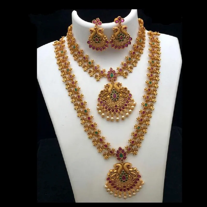 Shop Fine Jewelry With Amazing Deals Sai Fashion Gold Plated Pink & Green Pota Stone Peacock Necklace Set Shop Fine Jewelry With Amazing Deals Sai Fashion Gold Plated Pink & Green Pota Stone Peacock Necklace Set