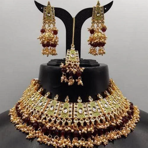 Must-Have Jewelry At Irresistible Discounts Square Block Meena Necklace Set