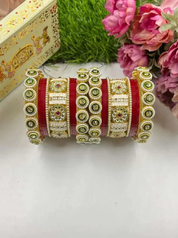 Premium Diamond Jewelry For Unforgettable Moments Traditional Red Punjabi Bridal Chooda Premium Diamond Jewelry For Unforgettable Moments Traditional Red Punjabi Bridal Chooda